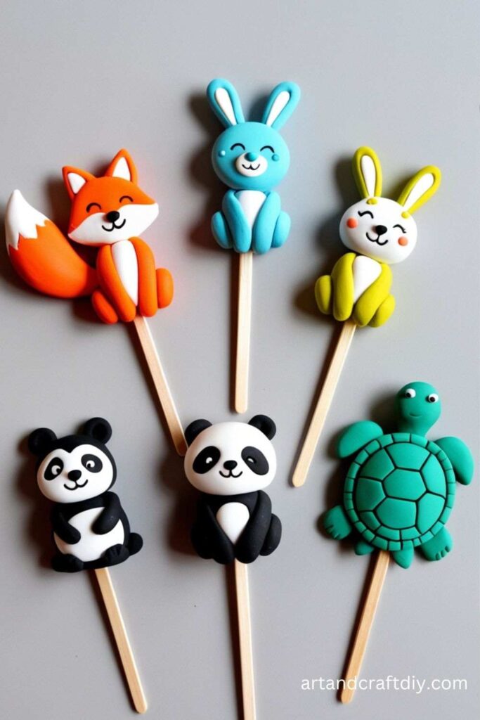 Clay Animals on a Stick