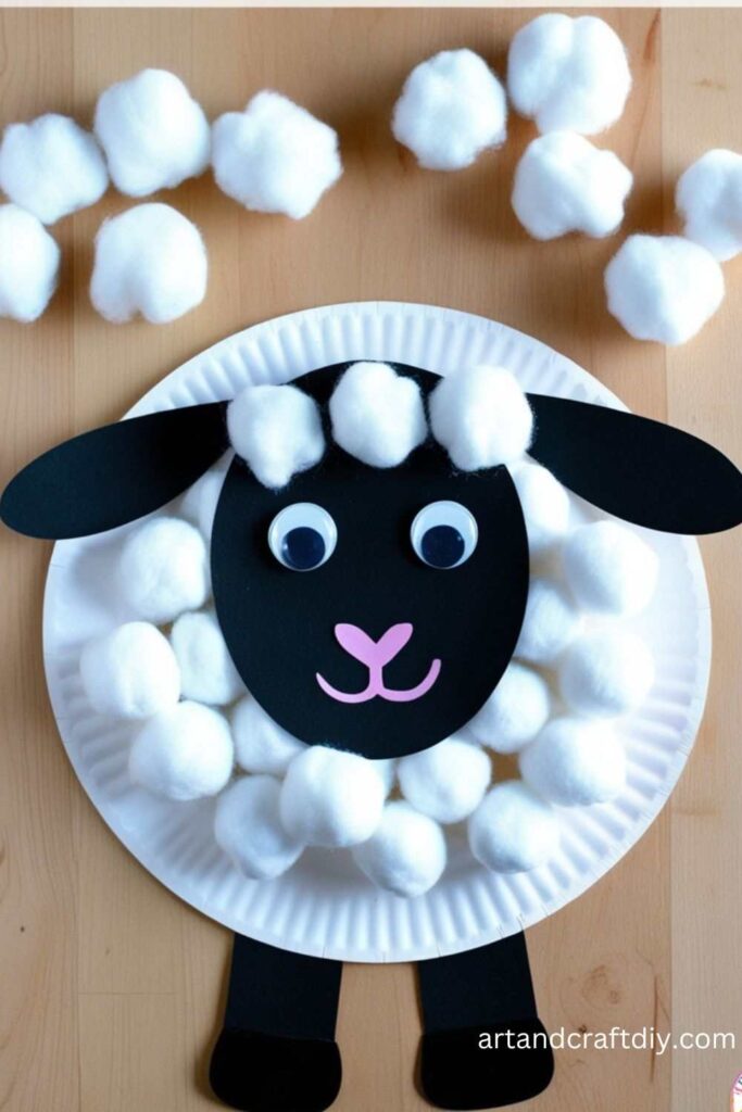 Cotton Ball Sheep Craft