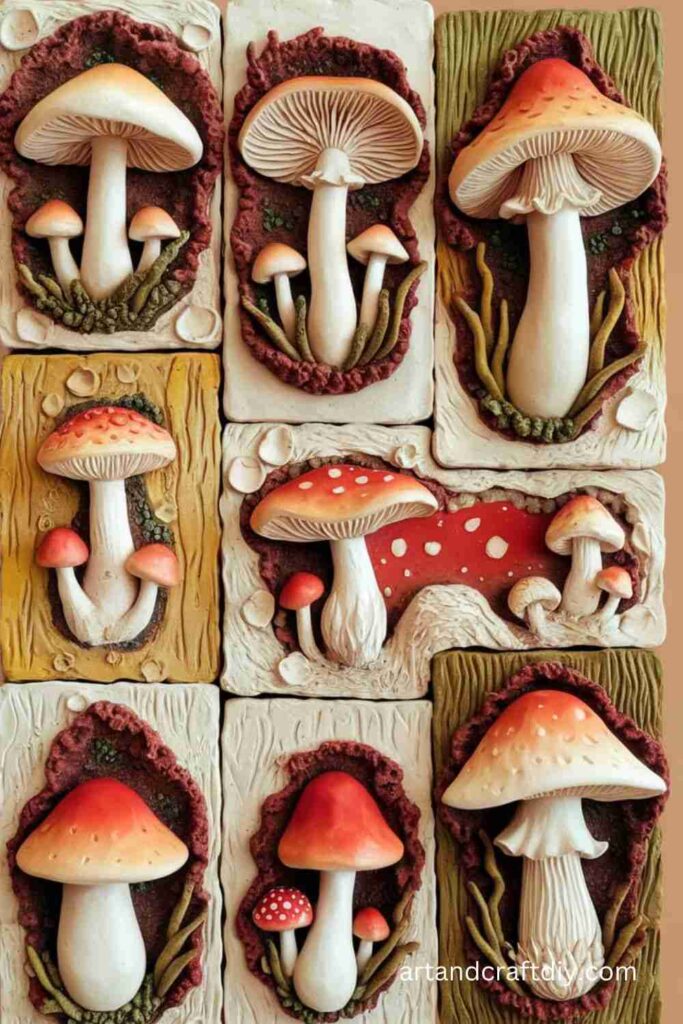 Mushroom Wall Art Tiles