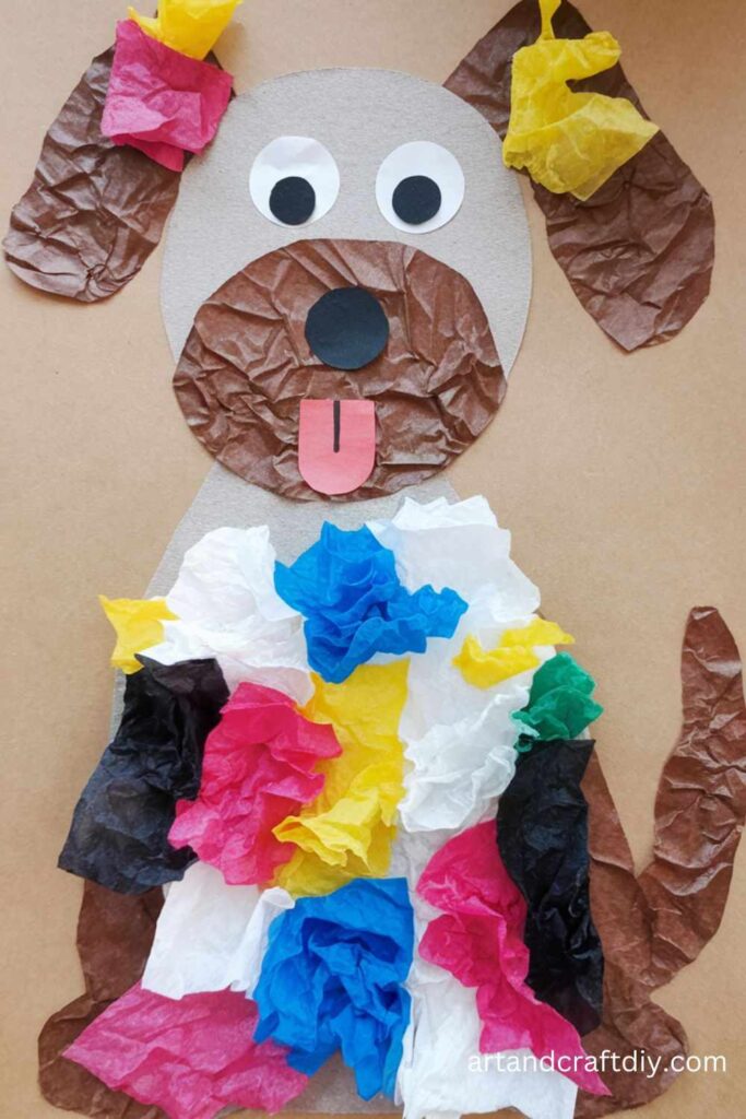 Tissue Paper Dog Collage