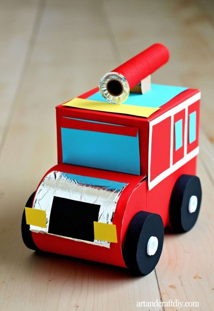 Toilet Paper Roll Fire Truck