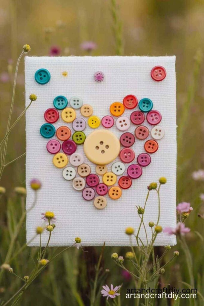 Button Heart Canvas