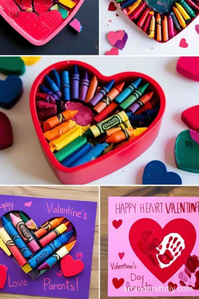 Colorful Heart-Shaped Crayon Art