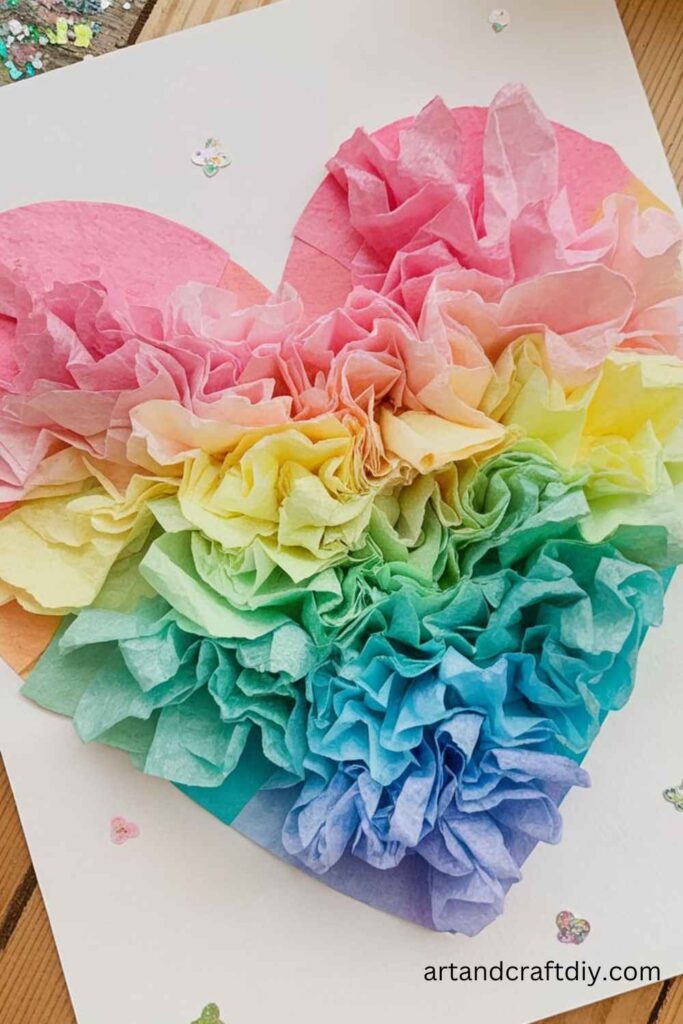 Cute Tissue Paper Heart Collage