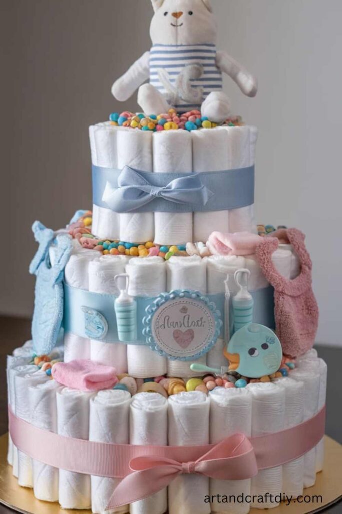 DIY Baby Diaper Cake