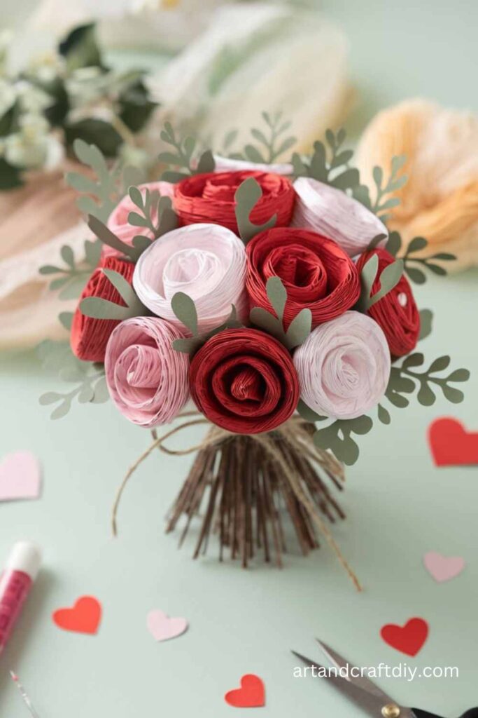 DIY Paper Rose Bouquet craft