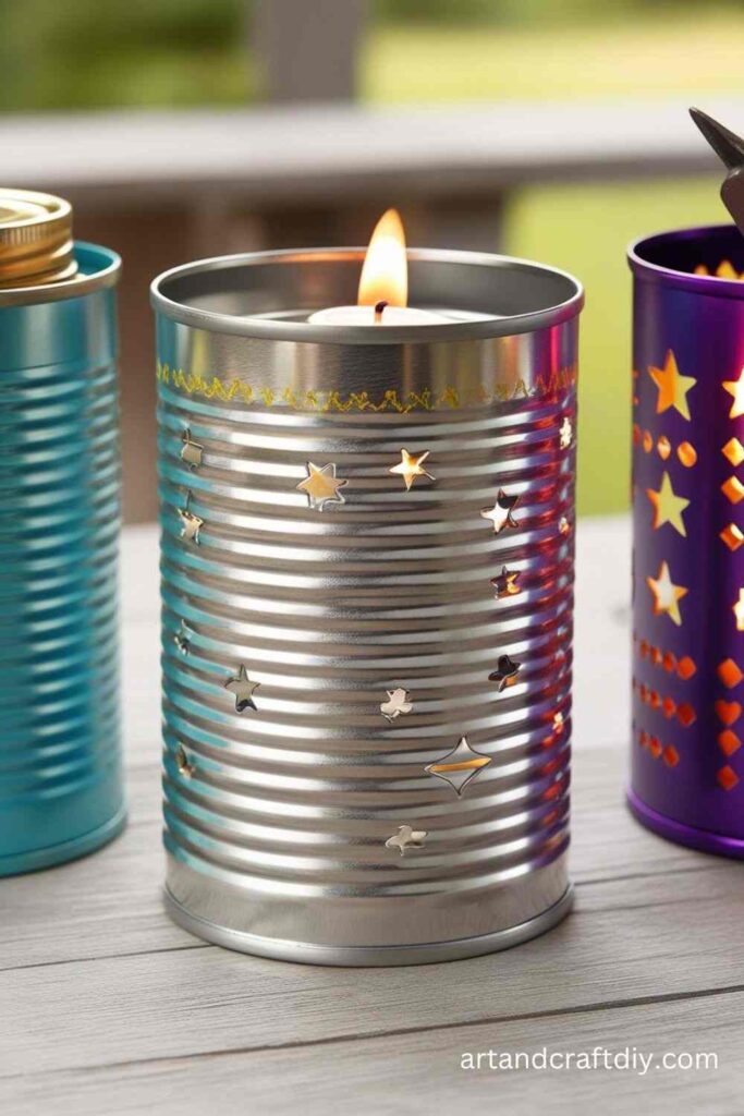 DIY Recycled Tin Can Lanterns