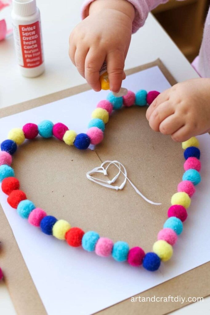 DIY Valentine’s Day Pom-Pom Heart