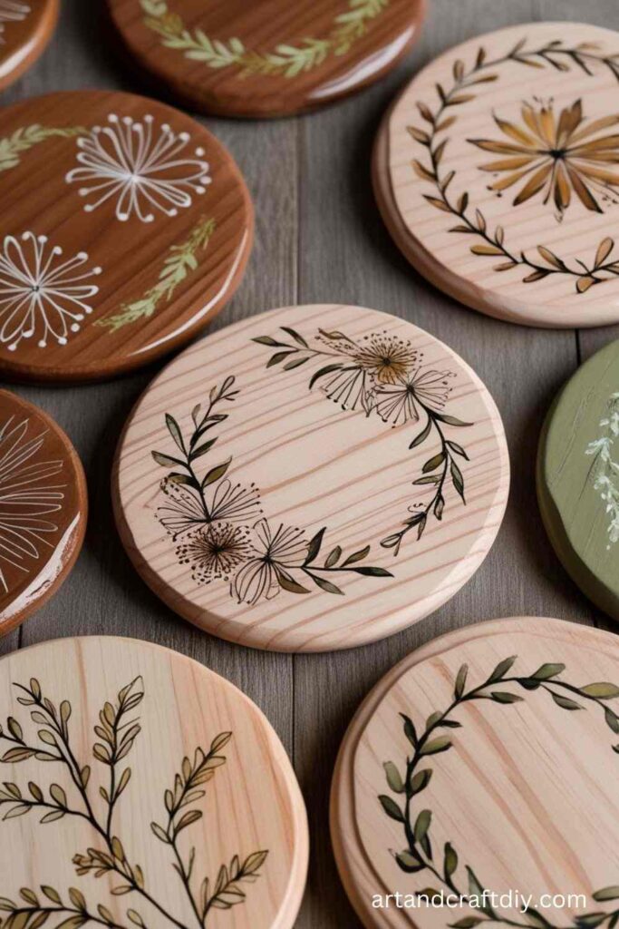 Decorated Wooden Coasters