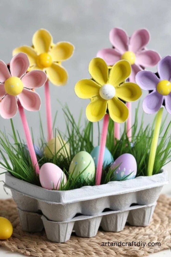 Egg Carton Flowers craft