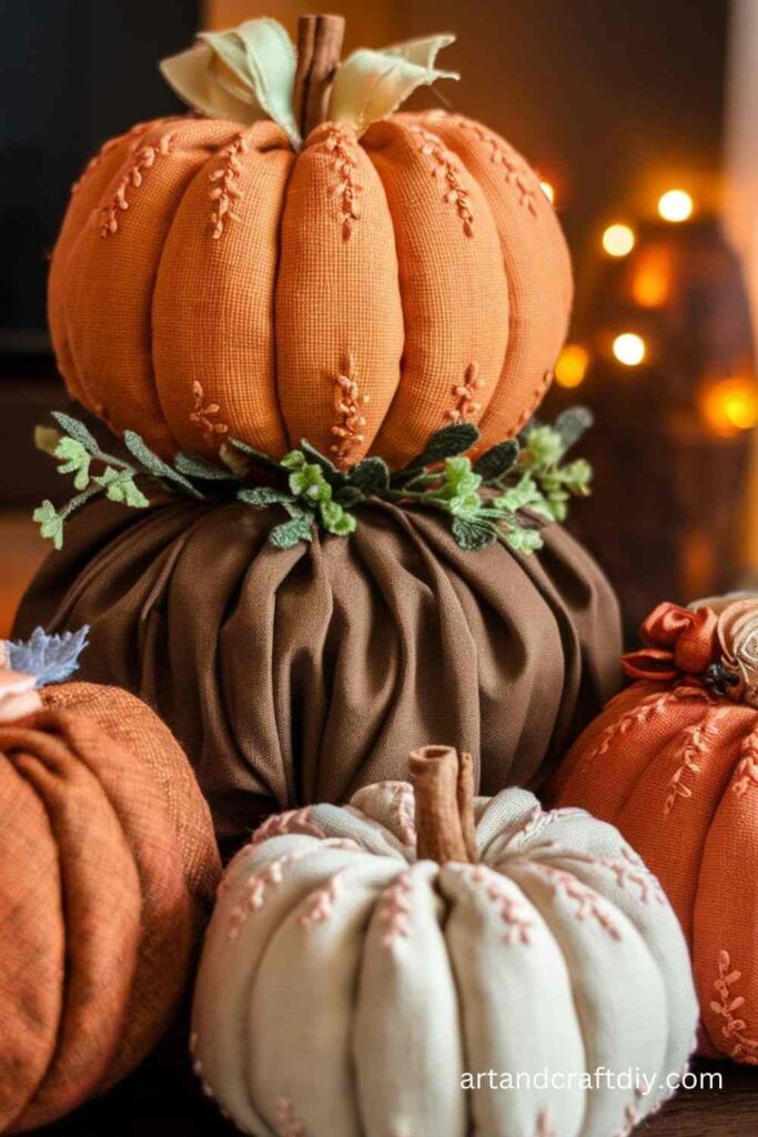 Fabric Pumpkin Ornaments