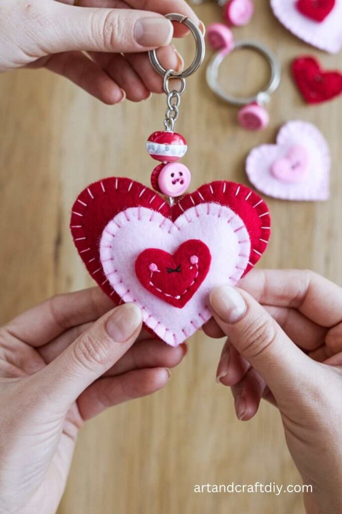 Felt Heart Keychain