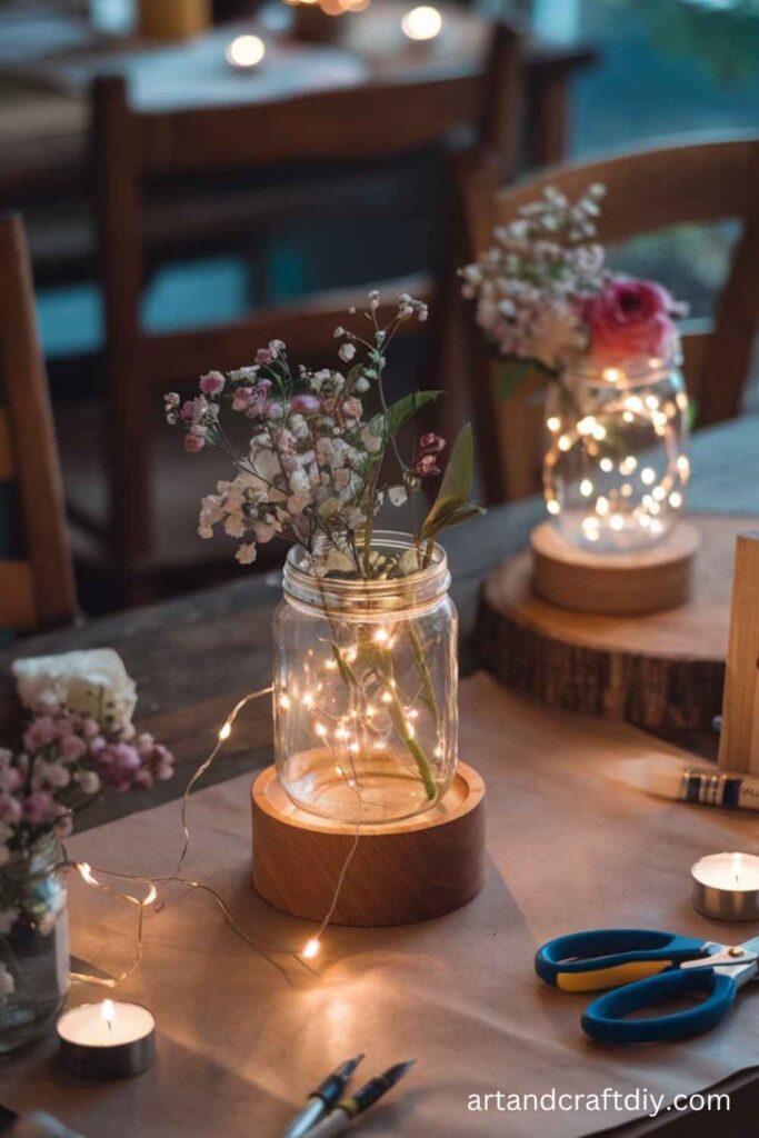 Floral Mason Jar Lanterns