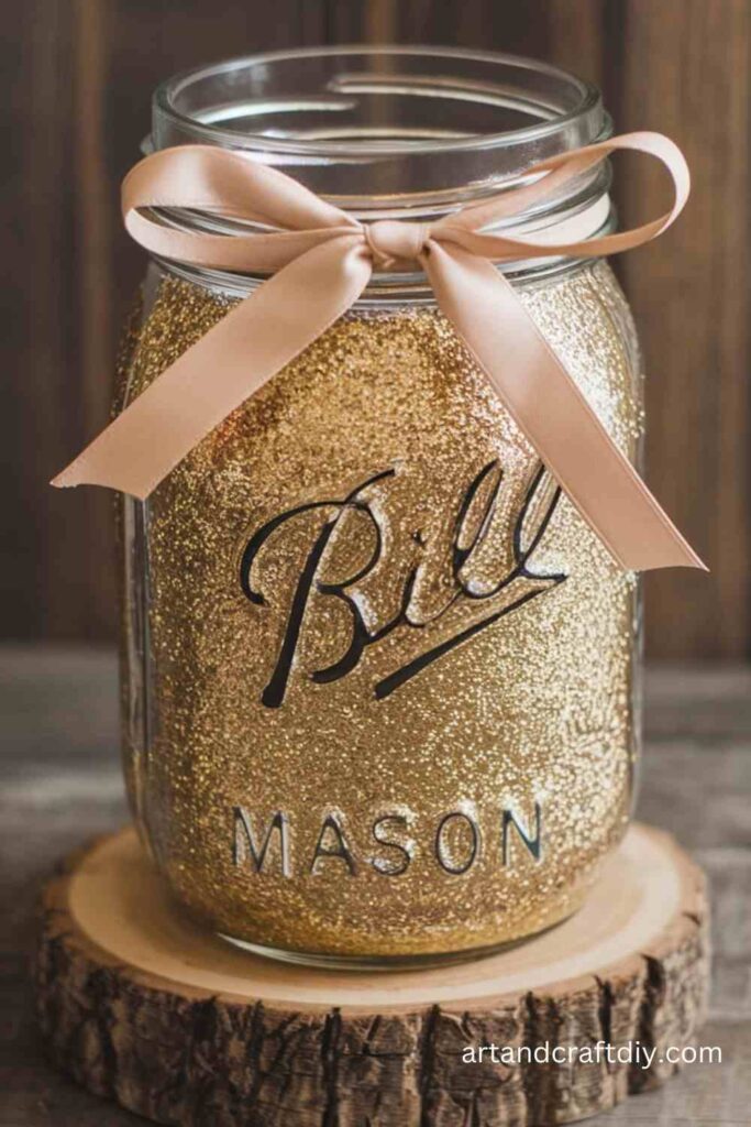 Glittered Mason Jars