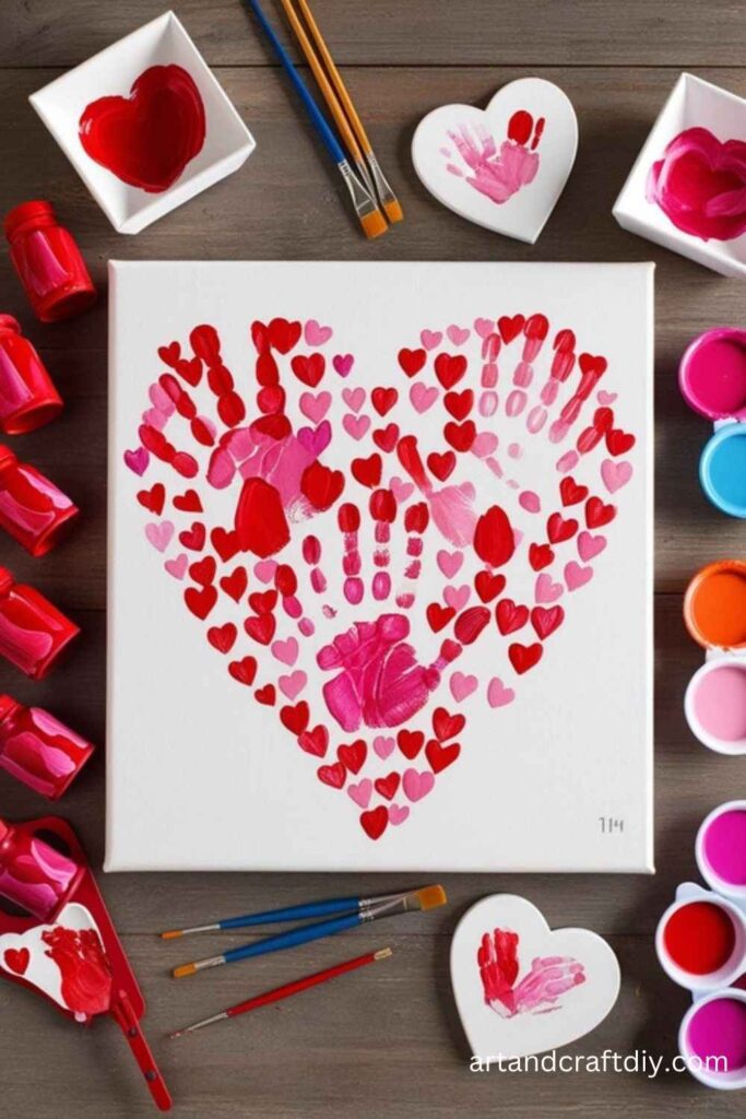Handprint Heart Canvas