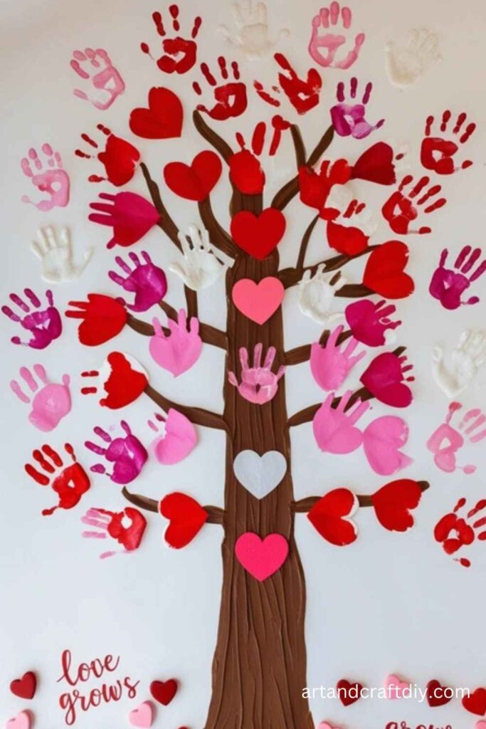 Handprint Heart Tree Craft