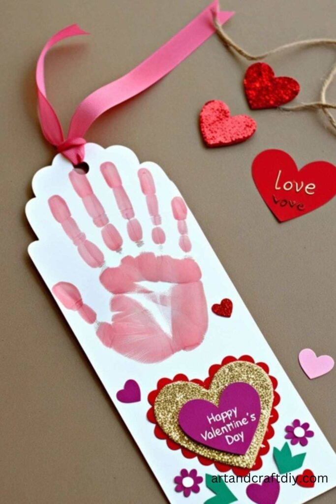 Handprint Valentine’s Day Bookmark