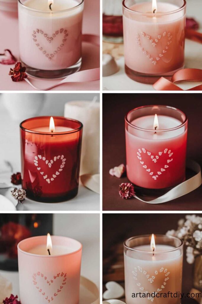 Heart Print Handmade Candles