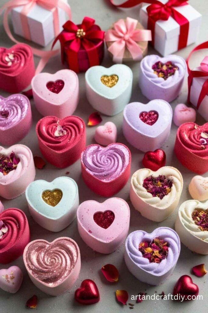 Heart-Shaped Bath Bombs