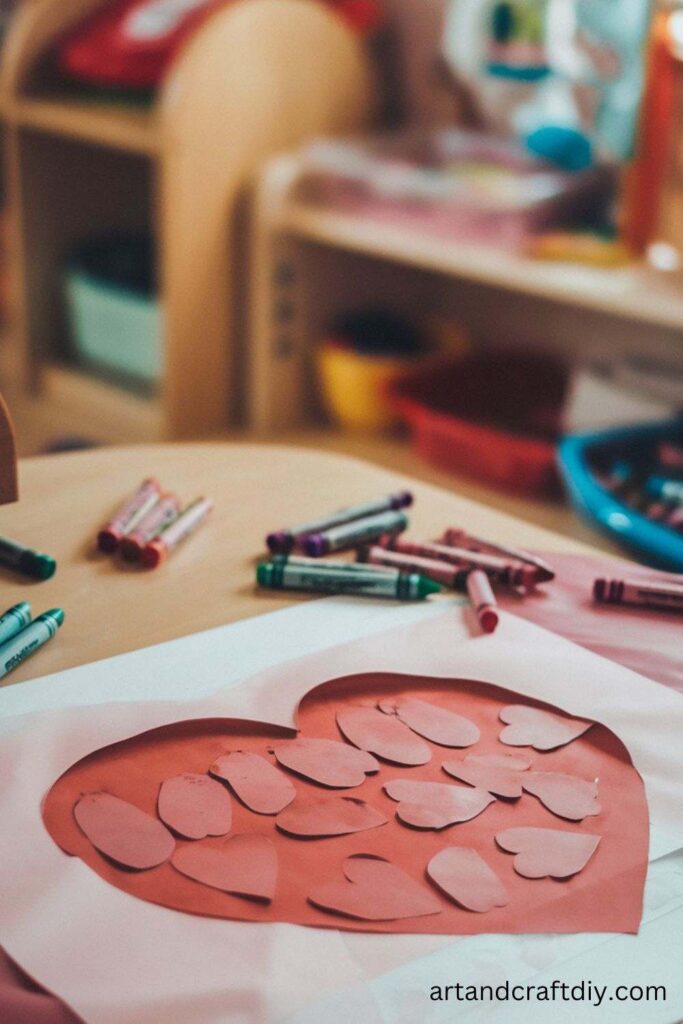 Heart Shaped Crayon Rubbings