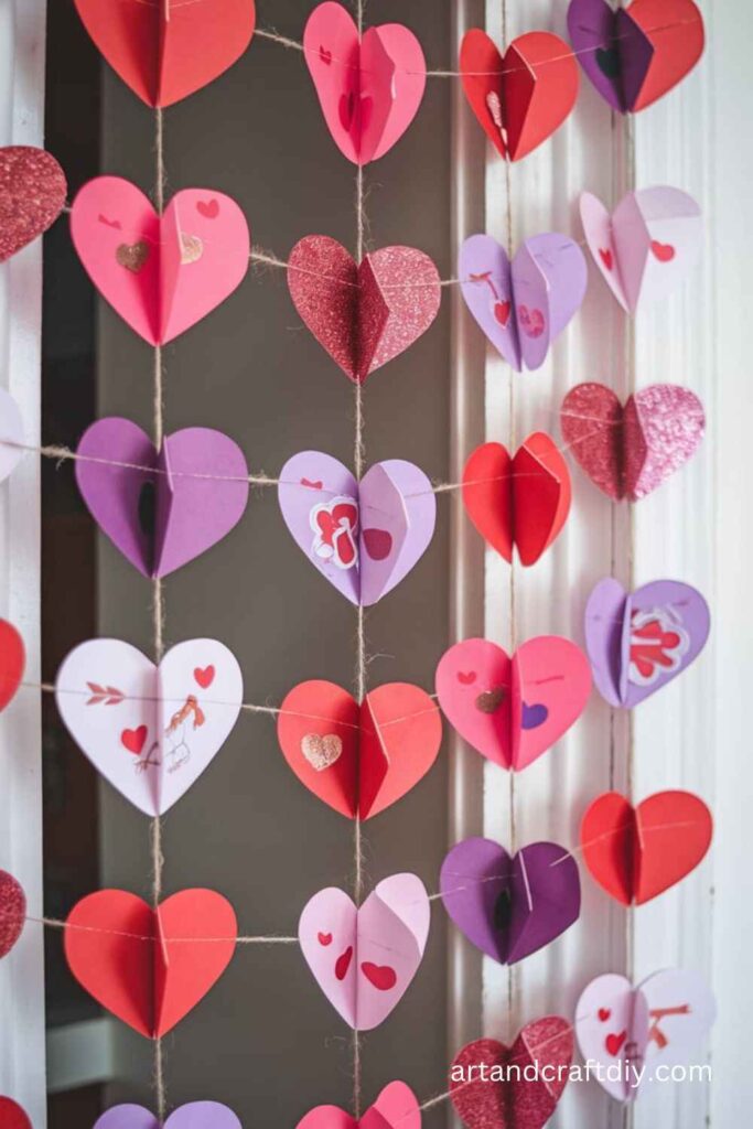 Heart-Shaped Paper Garland Art