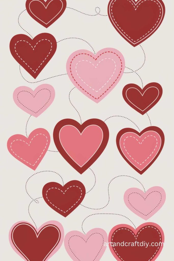 Heart-Shaped Paper Garland Template