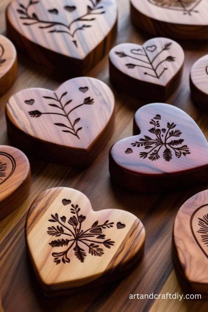 Heart-Shaped Wooden Coasters