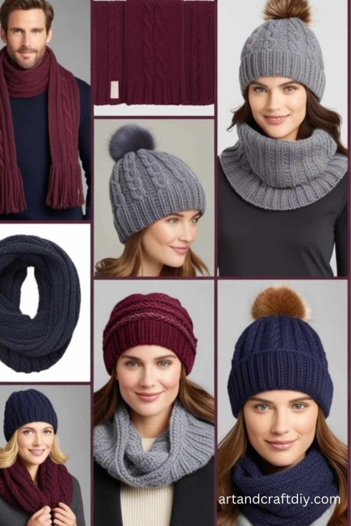 Knit Scarves and Hats