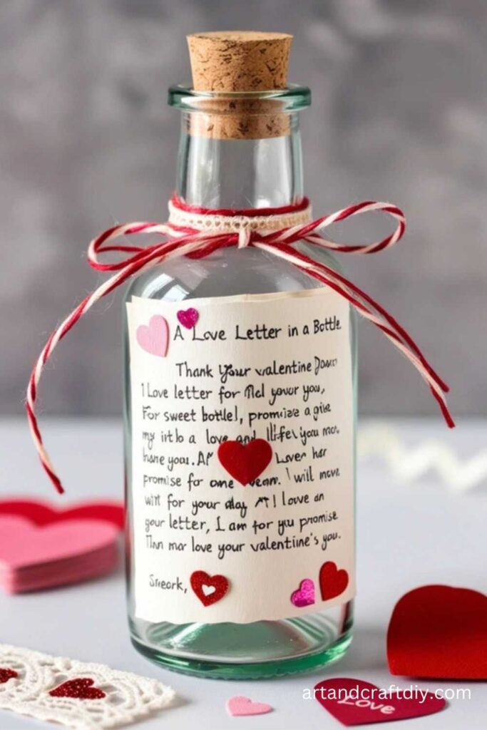 Love Letter in a Bottle Art
