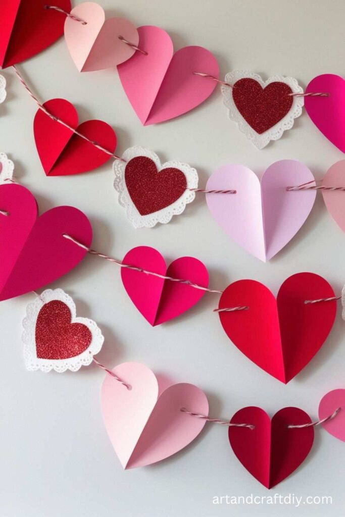 Paper Heart Garland Art