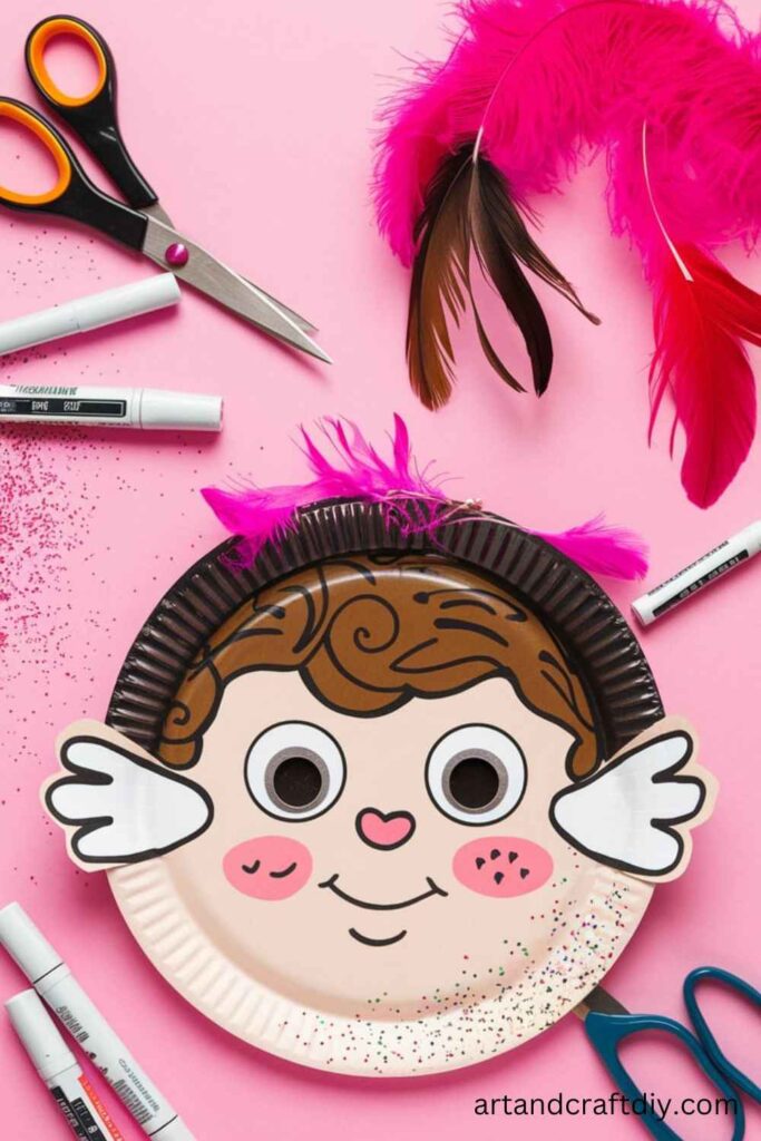 Paper Plate Cupid Masks