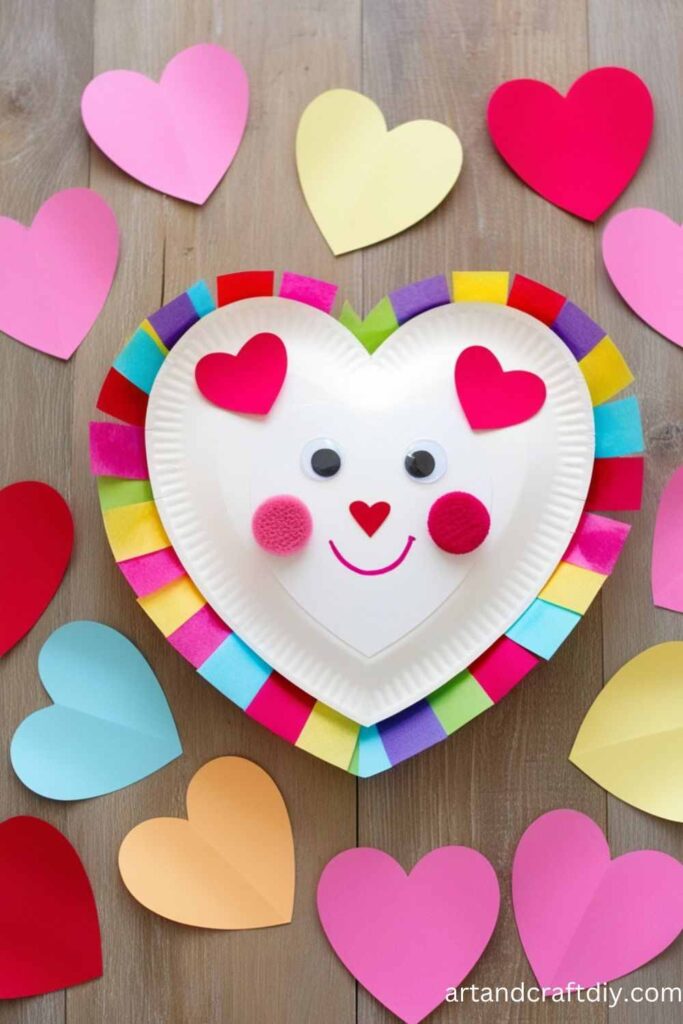 Paper Plate Heart Faces