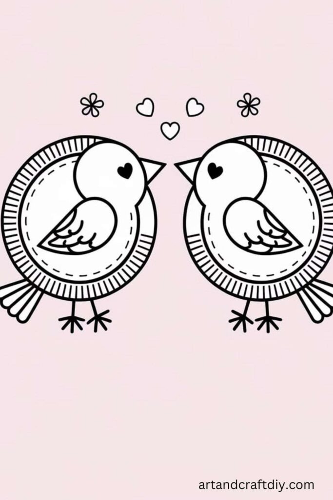 Paper Plate Love Birds Template