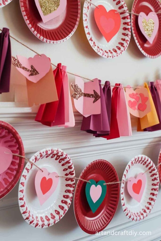 Paper Plate Valentine’s Day Garland