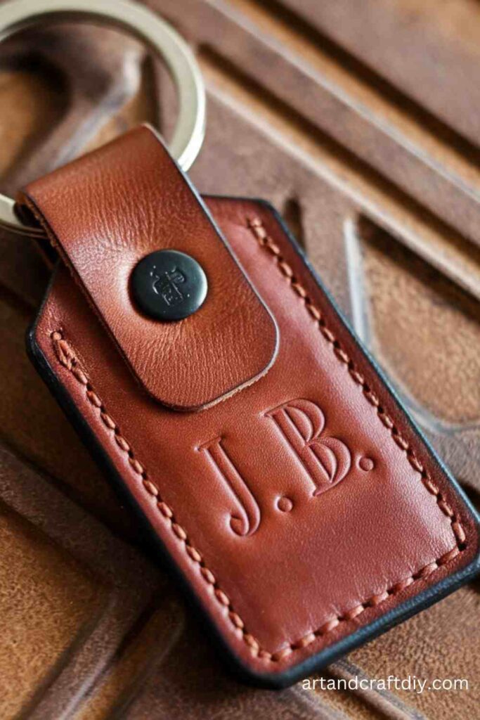 Personalized Leather Keychain