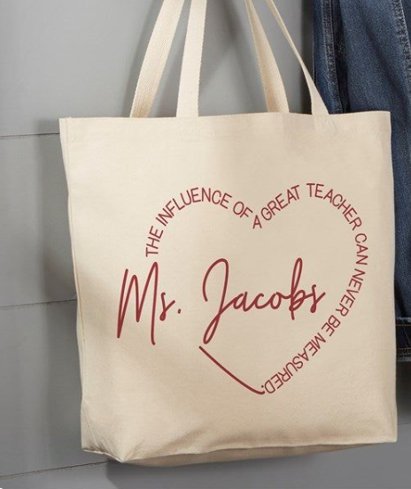 Personalized Teacher Tote Bag
