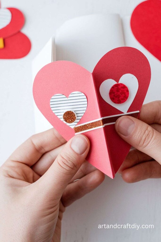 Pink colored Heart-Shaped Bookmark