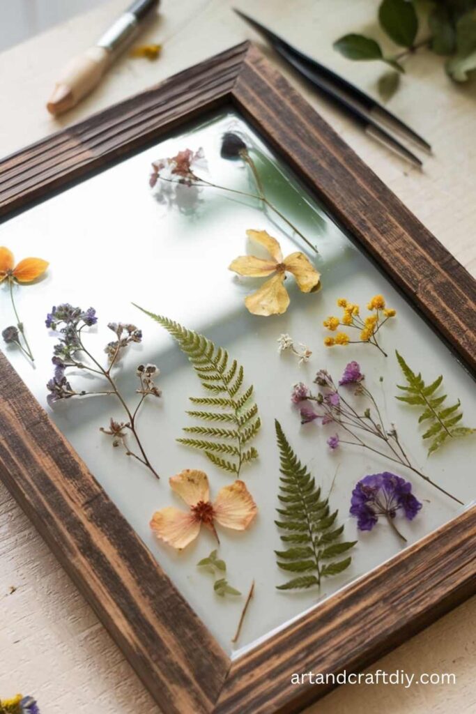 Pressed Flower Mirror Frame