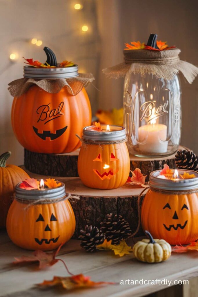 Pumpkin Mason Jar Lanterns