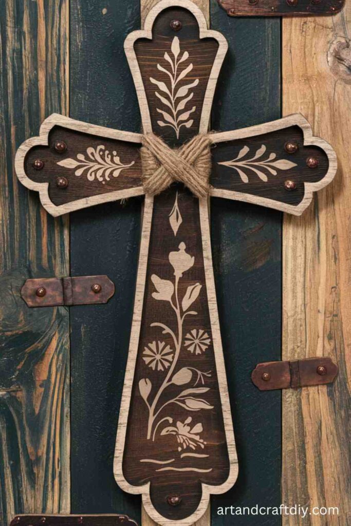 Rustic Wooden Cross Wall Hanging