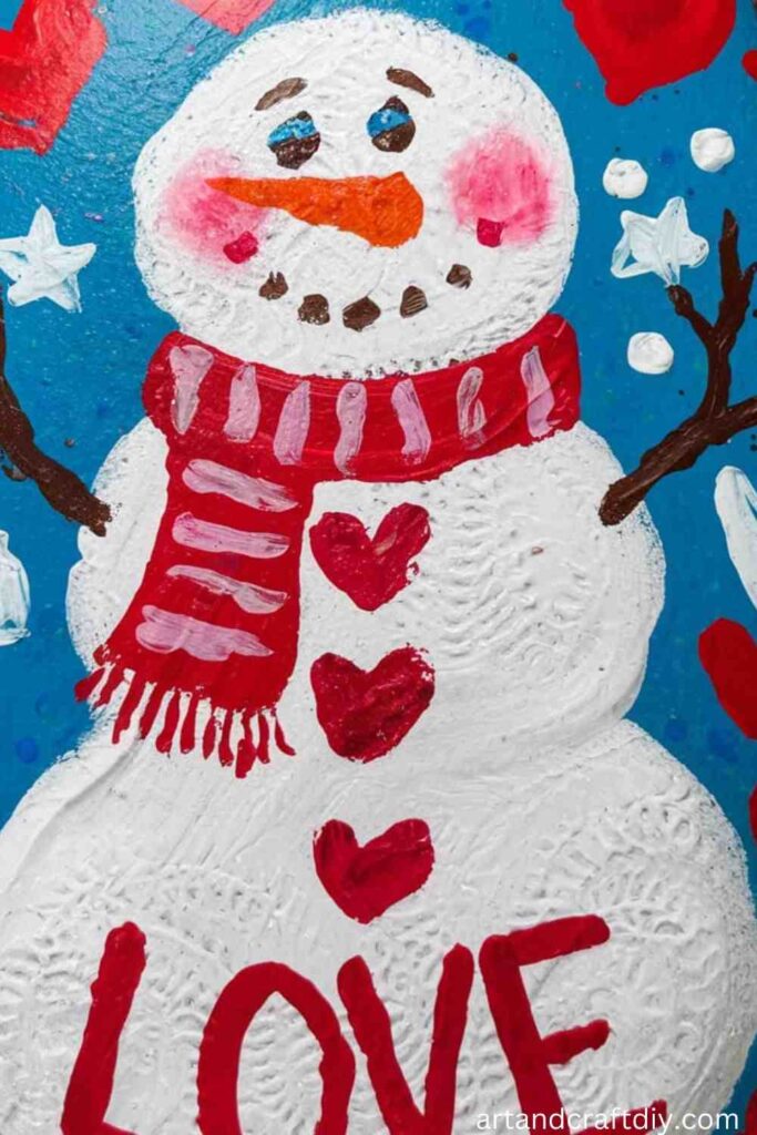 Snowman Rock Painting