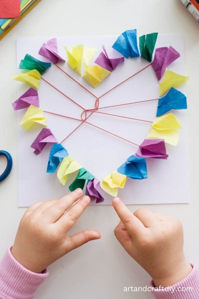 Tissue Paper Heart Suncatchers