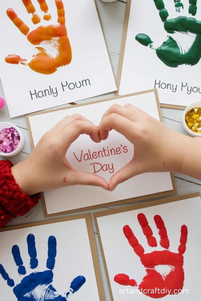 Valentine’s Day Handprint Card Art