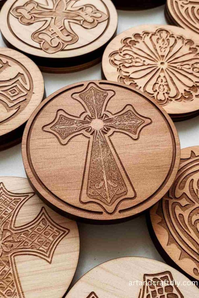Wooden Cross Coasters