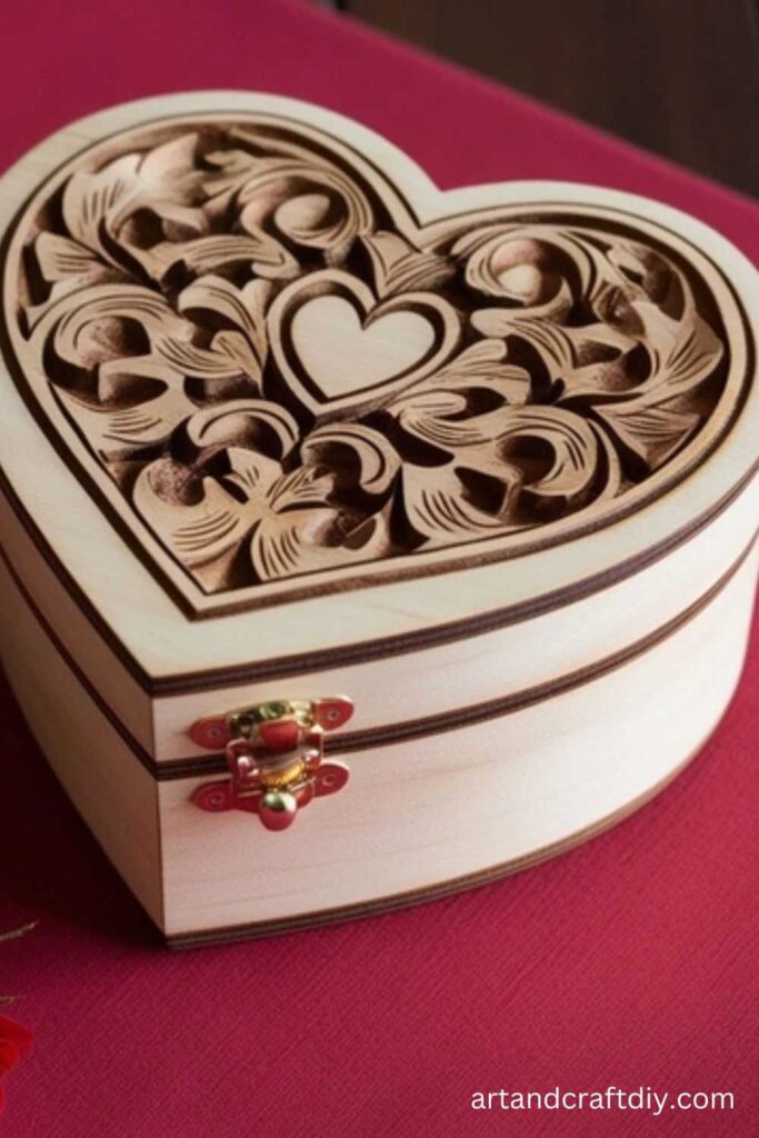 Wooden Heart Box