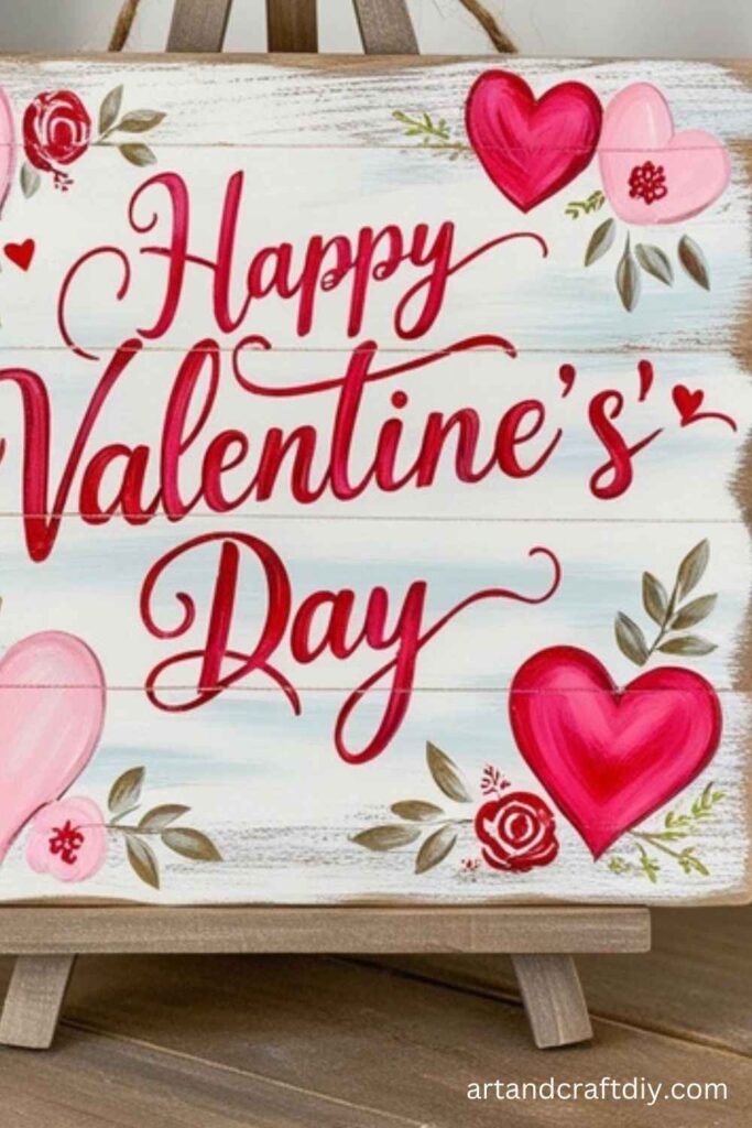 Wooden Valentine's Day Sign
