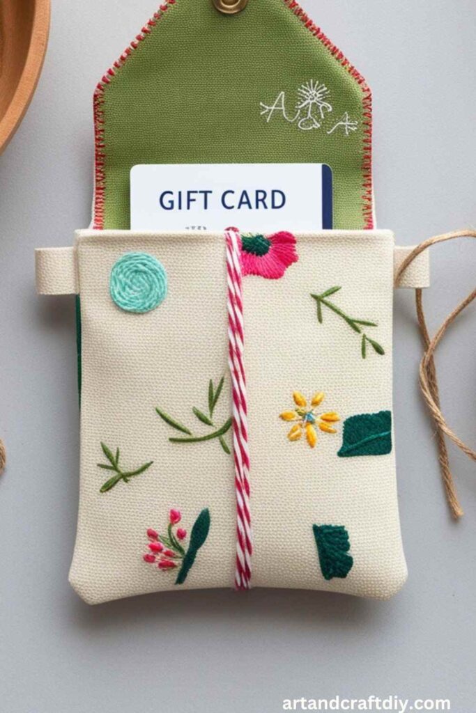 Canvas Pouch Gift Card Holder