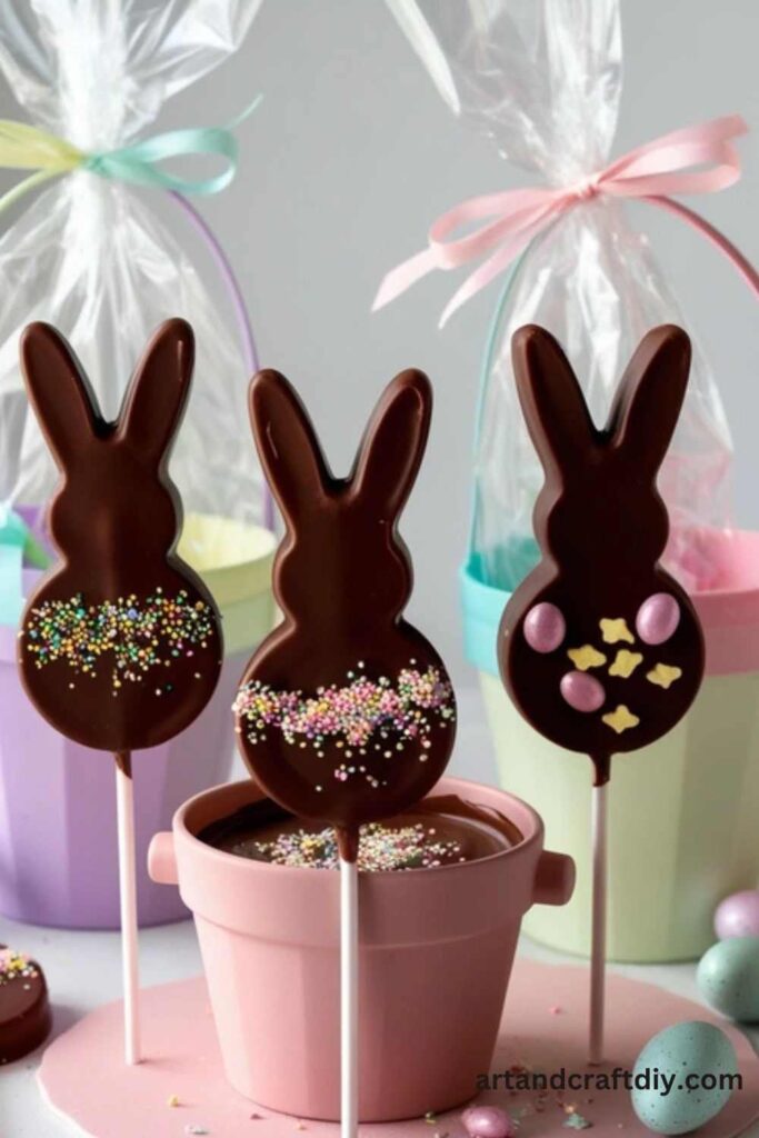 Chocolate Bunny Lollipops