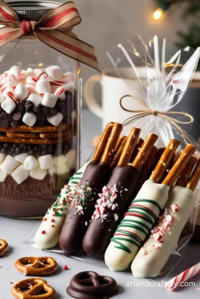 Chocolate-Dipped Pretzels for Hot Chocolate