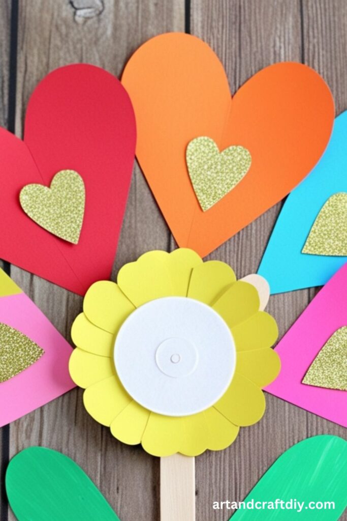 Construction Paper Heart Flowers